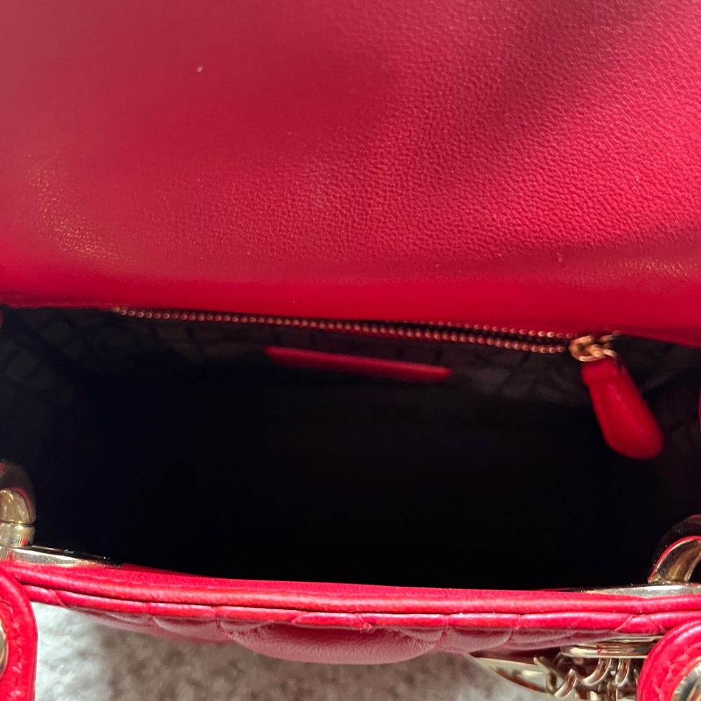 Mini Lady Dior Red Lambskin - Picture 3 of 8